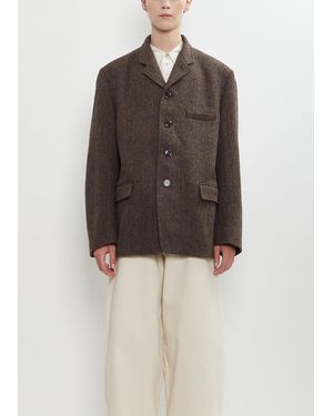 Lemaire Harris Tweed Boxy Tailored Jacket - Brown