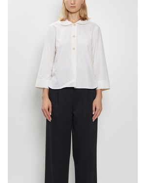 Margaret Howell Petal Collar Cotton Cashmere Shirt - White