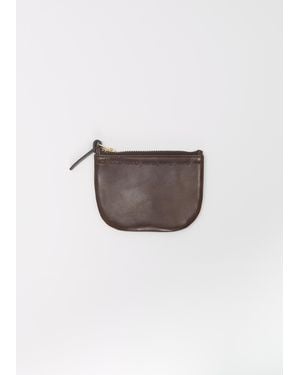 Visvim Leather Wallet — Dark Brown - White