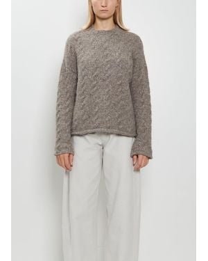 Lauren Manoogian Alpaca Wool Cable Crewneck Jumper - Grey