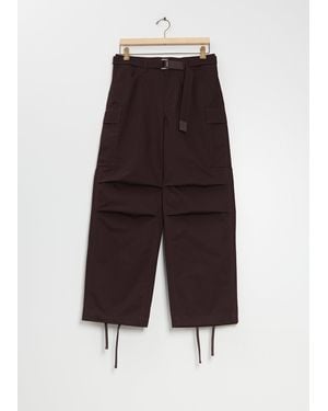 Sacai Men Rip Stop Cotton Blend Trousers - White