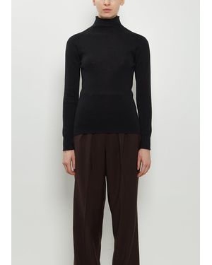 Margaret Howell Ribbed Wool High Neck Jumper - Black