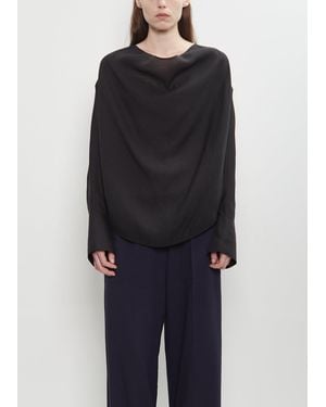TOTEME Lyocell Organza Cowl Blouse - Black