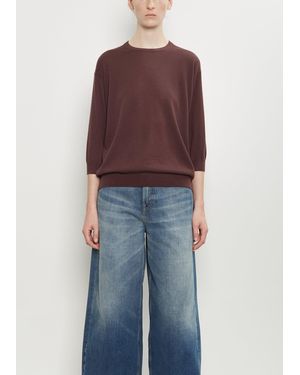 6397 Cashmere Wool Elbow Crew - Blue