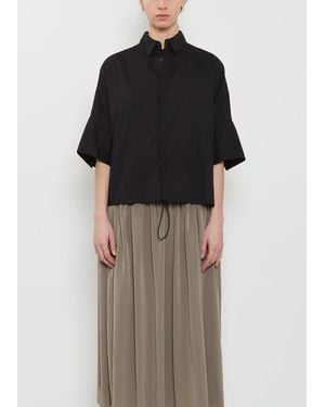 Y's Yohji Yamamoto Wide Cuffs Cotton Shirt - Black