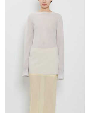 Rier Wool Bias-cut Top - White