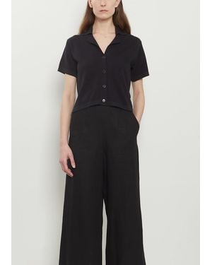 Margaret Howell Cotton Cashmere Short Sleeve Shirt - Black