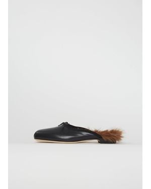 Simone Rocha Faux Fur Lined Pointe Mule - White