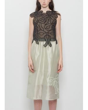 Cecilie Bahnsen Baya Bow Embroidery Top - Black