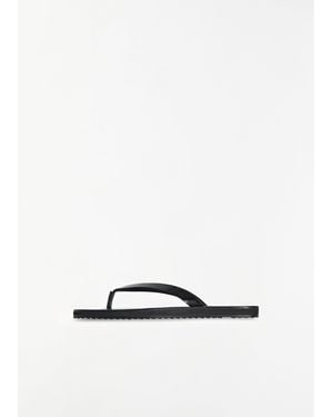The Row Men City Leather Flip Flop - White