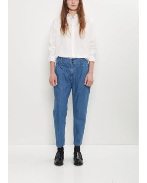 Pas De Calais Natural Denim Tapered Trousers - Blue