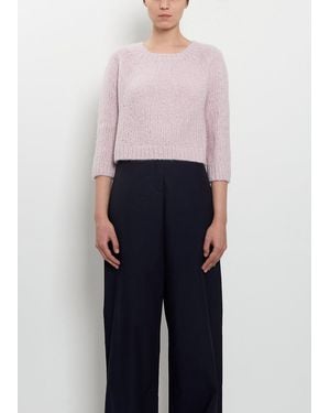 Wommelsdorff Minou Short Aran Cashmere Silk Sweater - Blue