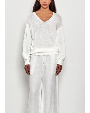 Comoli Cotton Knit Relaxed Top - White