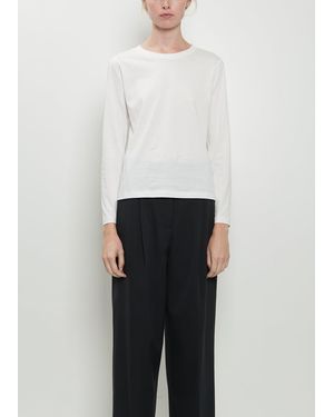 Margaret Howell Wide Neck Long Sleeve Cotton Tee - White