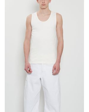 Lemaire Rib Cotton Linen Tank Top - White