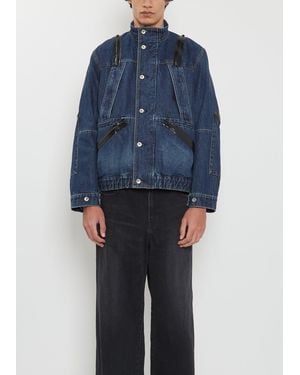 Sacai Men Cotton Denim Blouson - Blue