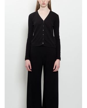 The Row Cresp Cotton Jersey Cardigan - Black