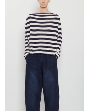 Apuntob Boat Neck Silk Sweater - Blue