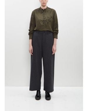 Pas De Calais Eco Wool Flannel Wide Trousers - Black