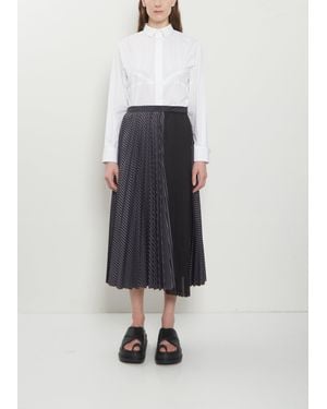 Sacai Pleated Cotton Poplin Skirt - White