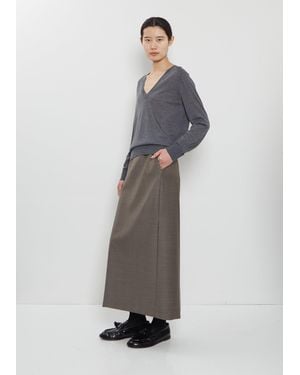 Loulou de Saison Cara Wool Straight Skirt - Grey