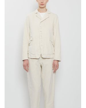 Pas De Calais Linen Cotton Tailored Jacket - White