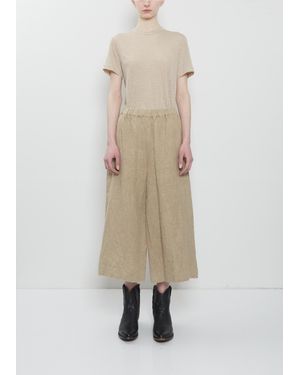 Comme des Garçons Wide Cropped Linen Pants - Natural