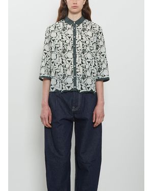 Minä Perhonen Shadow Cotton Top - Blue