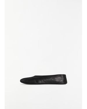 The Row Stella Leather Slipper - White