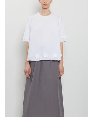 Scha Paper Cotton Flowers V-back Top - White