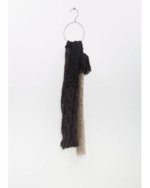 Y's Yohji Yamamoto Patched Knitted Scarf - White