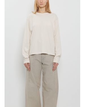 6397 Coverstitch Long Sleeve Cotton T-shirt - White