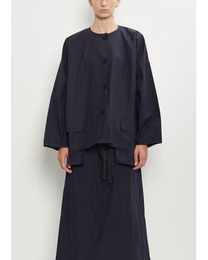 Scha Button-down Volume Waxed Cotton 4b-oe Jacket - Blue
