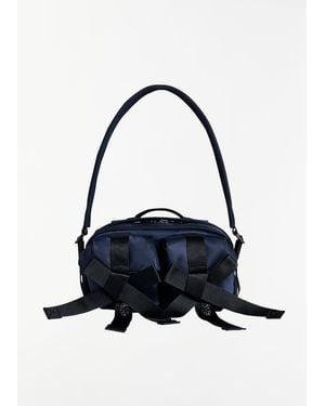 Simone Rocha Beaded Classic Bow Crossbody Bag — Navy - Blue
