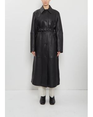 TOTEME Belted Leather Coat - Black