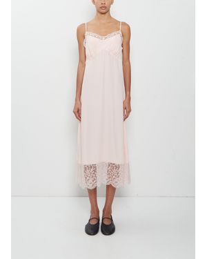 Simone Rocha Silk Blend Lace Trim Slip Dress - White