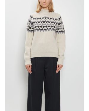 Margaret Howell High Neck Fairisle Jumper - Blue
