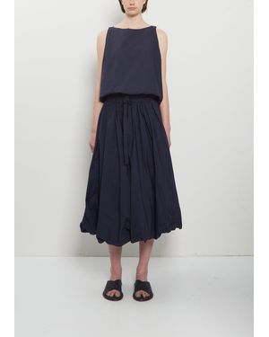 Apuntob Cotton Poplin Balloon Hem Skirt - Blue