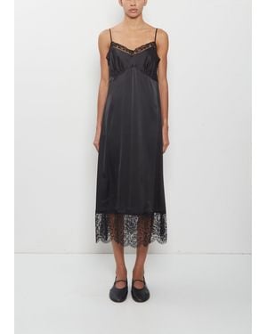 Simone Rocha Lace Trim Satin Slip Dress - Black