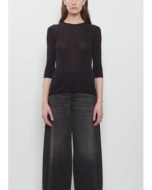 6397 Heirloom Cotton Silk Elbow Tee - Black
