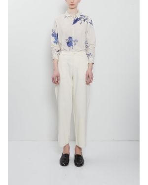 Pas De Calais Natural Denim Baker Pants - White