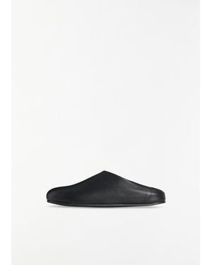 The Row Hudson Leather Slide - White