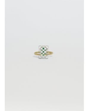NIKOLLE RADI Tsavorite Garnet Lace Airy Ring - White