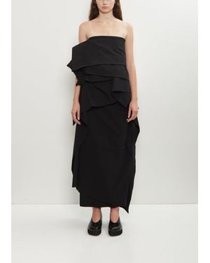 Issey Miyake Washi Paper Collapsing Sculpture Skirt - Black