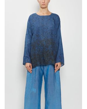 Dosa Tunisian Silk Taffeta Top - Blue