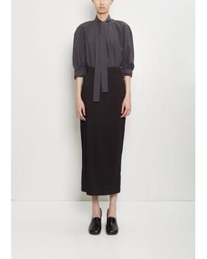 Lemaire Cotton Denim Slit Skirt - White