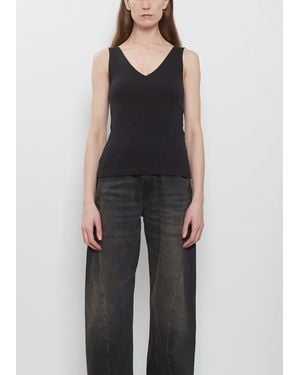 6397 Ribbed Cotton V-tank - Black