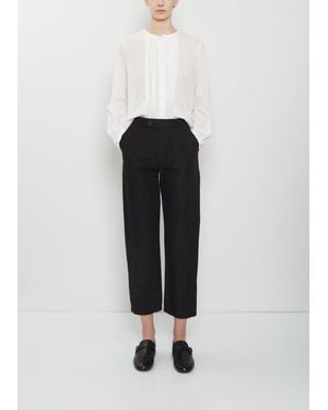 Pas De Calais High Density Linen Cotton Pants - Black