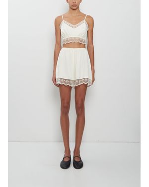 Simone Rocha Lace Trim Negligee Shorts - White