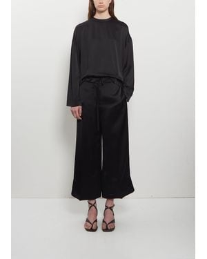 TOTEME Satin Drawstring Trousers - Black